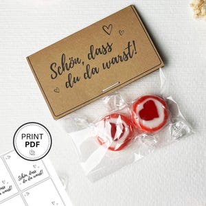 Modello di stampa chiusura borsa/patella "Bello che tu fossi lì" (7,5 cm x4,5 cm) | Compleanno, matrimonio, celebrazioni | Stampa DINA4 PDF/JPG