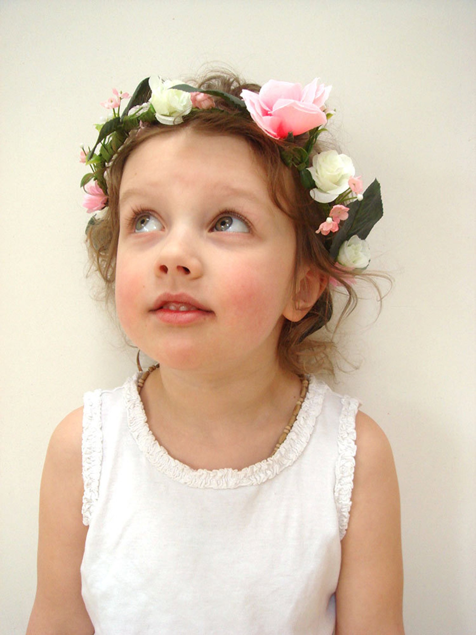 Girl Flower Crown Flower Girl Headband Rose Hair Accessory Etsy
