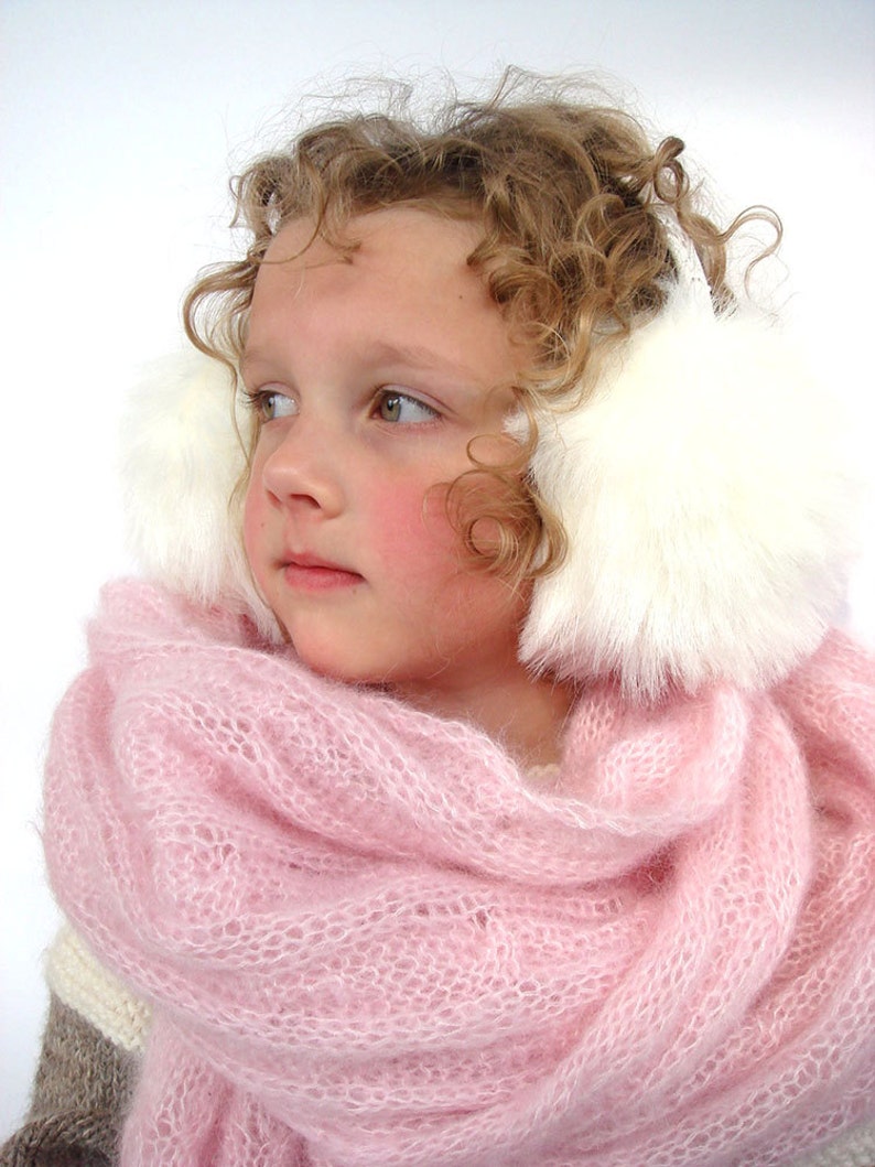 White earmuffs winter ear warmers accessory hat ear flap Etsy