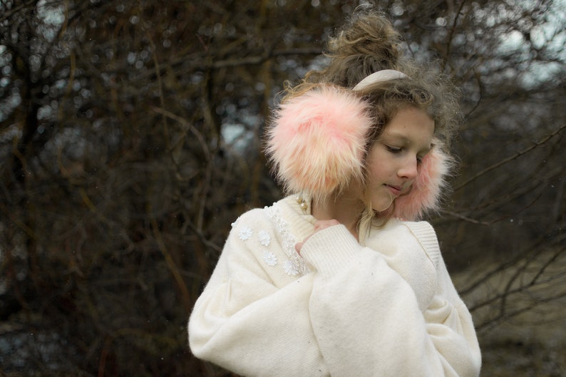 Faux fur Ear muffs, ear warmers, winter hat, headband, gift for women\/girl, pink earmuffs, winter ear warmers, gift for her