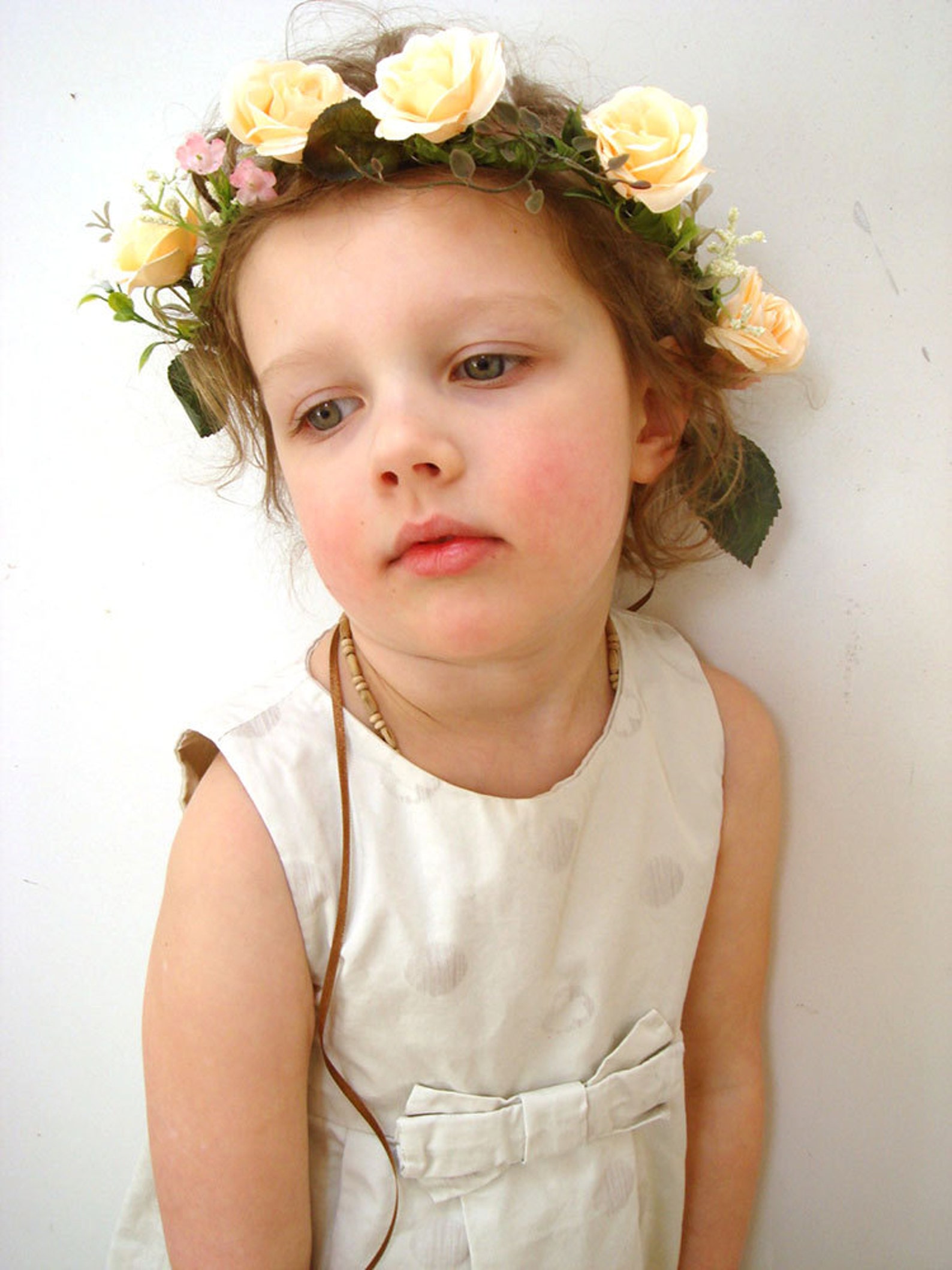 Champagne Flower Crown Wedding Hair Piece Hair Wreath Rose Etsy