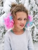 Rainbow earmuffs, Christmas gift for girl, ear muffs, winter hat, ear warmer, neon pink, ear covers, headband. 