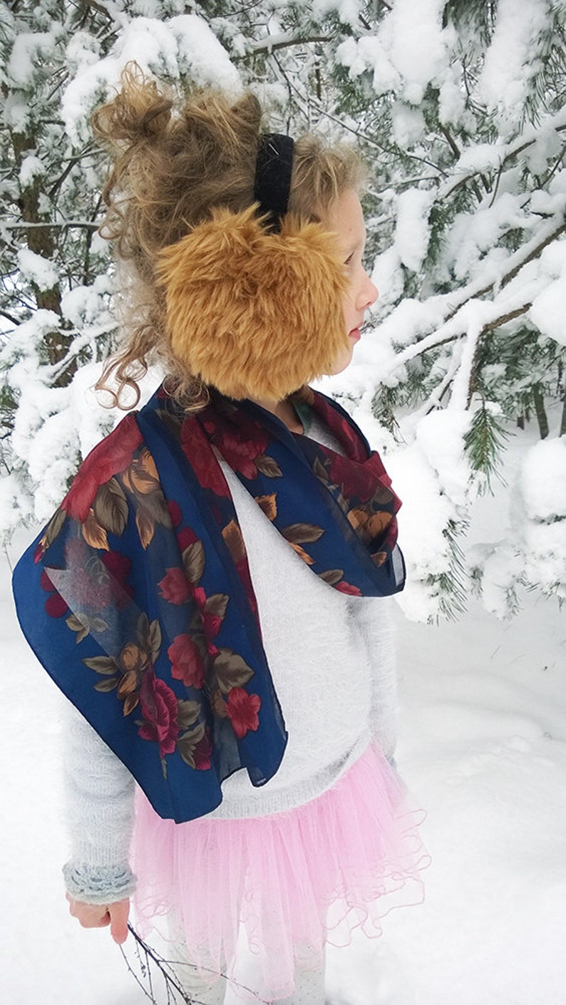 faux fur earmuffs Christmas gift winter earmuff soft earmuffs brown earmuff warm earmuff Earmuffs for adults children