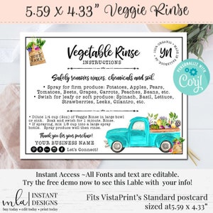 Istruzioni fai da te per il lavaggio delle verdure, Mercato agricolo, Risciacquo delle verdure, Cartolina di prodotti ortofrutticoli, Cartolina modificabile, Biglietto di verdure, Inserto fai da te