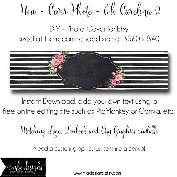 Etsy Cover Photo Add your own Text Instant Download Oh Etsy