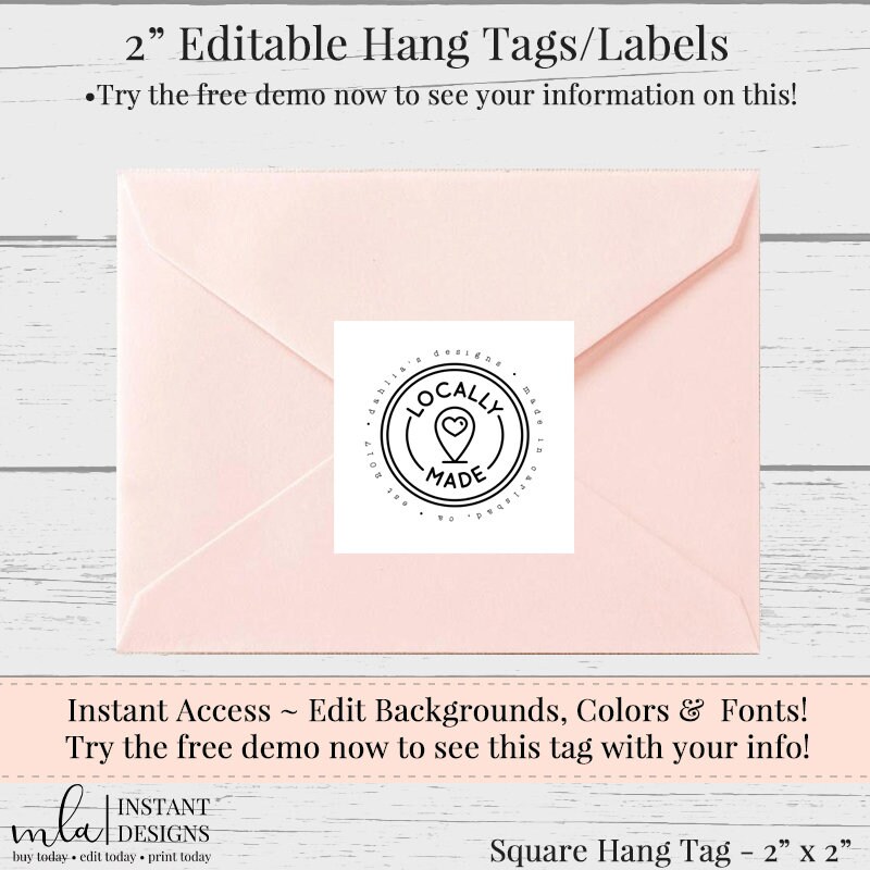 Editable Tag Label, DIY Label, Square Label Template, DIY Sticker, DIY ...
