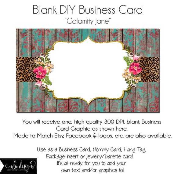 Rustic Business Card Template Calamity Jane Made to Match - Etsy Norway
