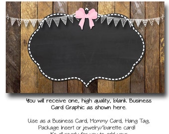 Bows Business Card Template - Ribbons and Bows - Made to Match Etsy Sets and Facebook Timeline Covers