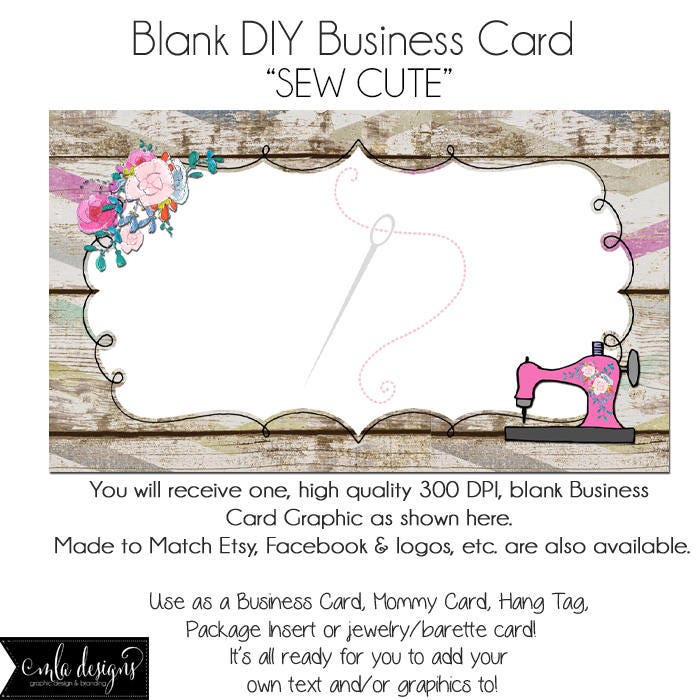 Sewing Business Card Template Sew Cute Sewing Business | Etsy