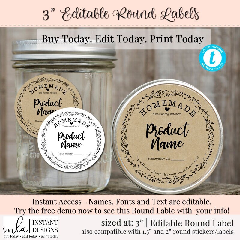 Mason jar labels