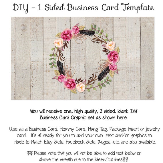 Business Card Template the Aimee Wreath Made to Match Etsy | Etsy