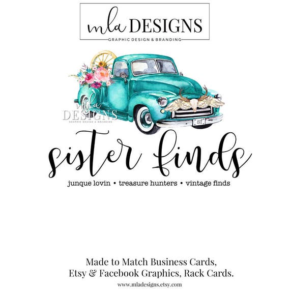 Download Blue Truck Logo Vintage Teal Truck Logo Farm Logo Country Etsy
