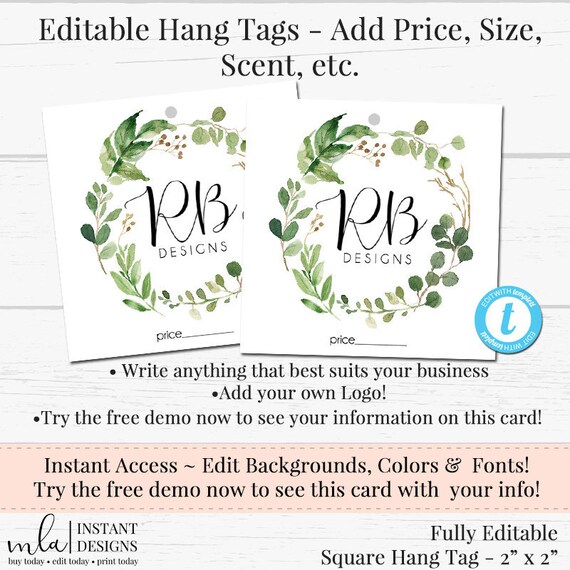 DIY Swing Tag Logo Hang Tag Editable Hang Tag Add your Logo Rustic Lace Swing Tag Instant Download Tag Logo Hang Tag DIY Hang Tag