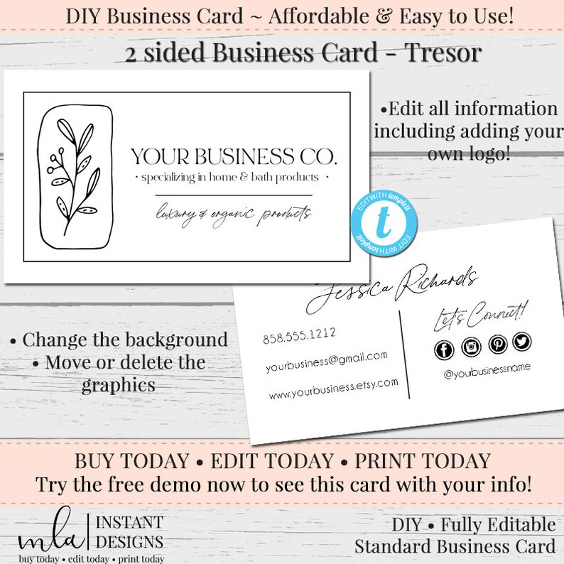 Editable 4 X 6 Postcard DIY Insert Customizable Thank You - Etsy