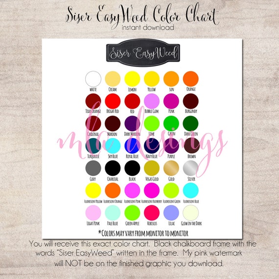 Siser Vinyl Color Chart