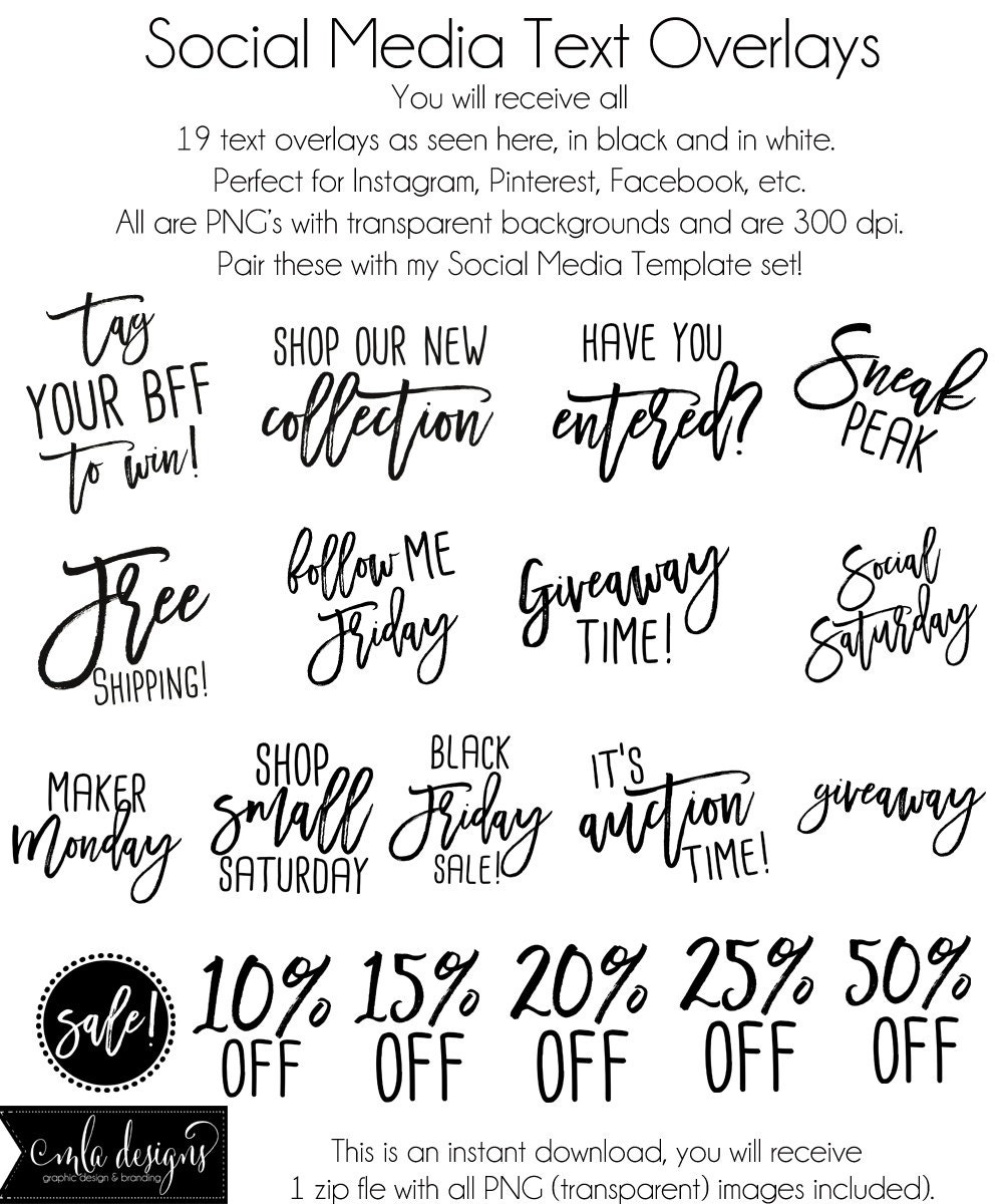 Social Media Templates Instagram Graphics 20 Different | Etsy