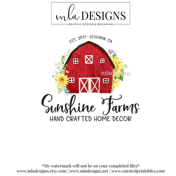 Farmhouse Barn Logo Barn Logo Farm Logo Farmhouse Logo Etsy