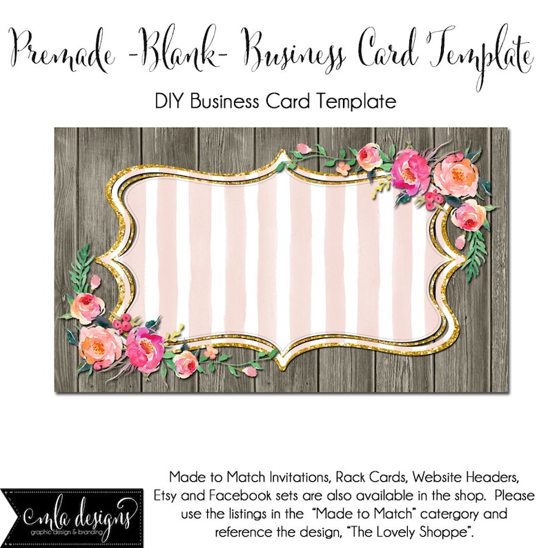Business Card Template the Lovely Shoppe Made to Match Etsy Business Card Template the Lovely Shoppe Made to Match Etsy