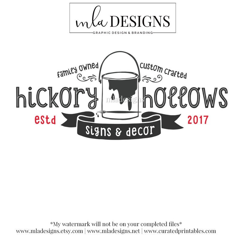 Paint Can Logo Wood Working Logo Custom Paint Logo Etsy