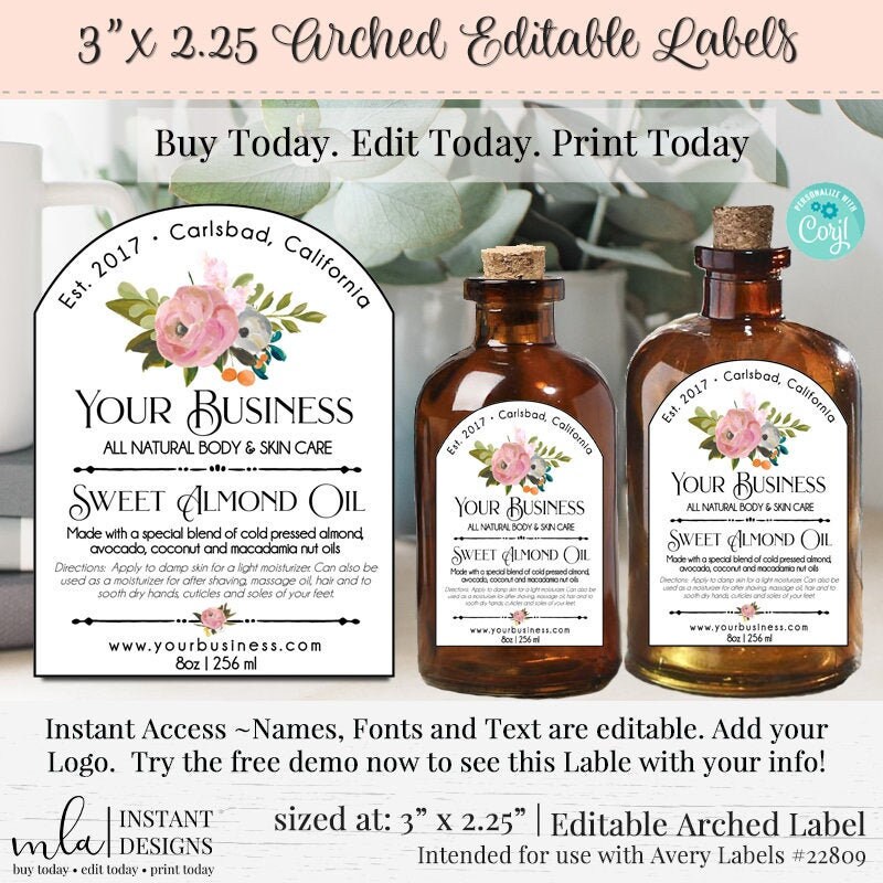 Editable Product Label Diy Arched Label Product Label Etsy Editable Product Label Diy Arched Label Product Label Etsy