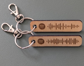 Personalized Wooden Spotify Keychain: Scannable Music Keyring