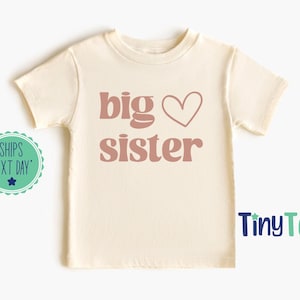 Big Sister TShirt, Big Sis T-Shirt, New Big Sister Tee, Pink Modern Design, Minimalist Toddler Girl T-Shirt, New Baby Announcement