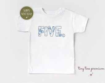 Fifth Birthday Floral Shirt: Vintage Style Tee for Boys or Girls