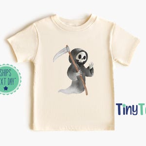 Retro Ghost Kids Shirt: Halloween Toddler Tee - Natural Onesie