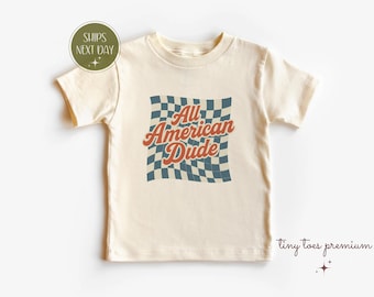 Retro 4th of July Toddler Tee: All American Dude Shirt