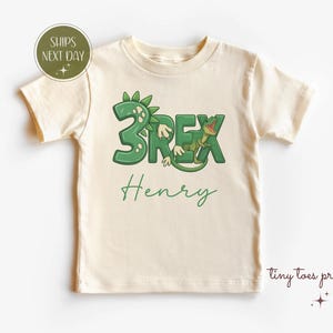 Personalized 3 Rex Dinosaur Birthday Shirt: Boys 3rd Birthday Tee