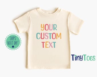 Custom Text Kids Shirt: Retro Style Personalized Baby Bodysuit