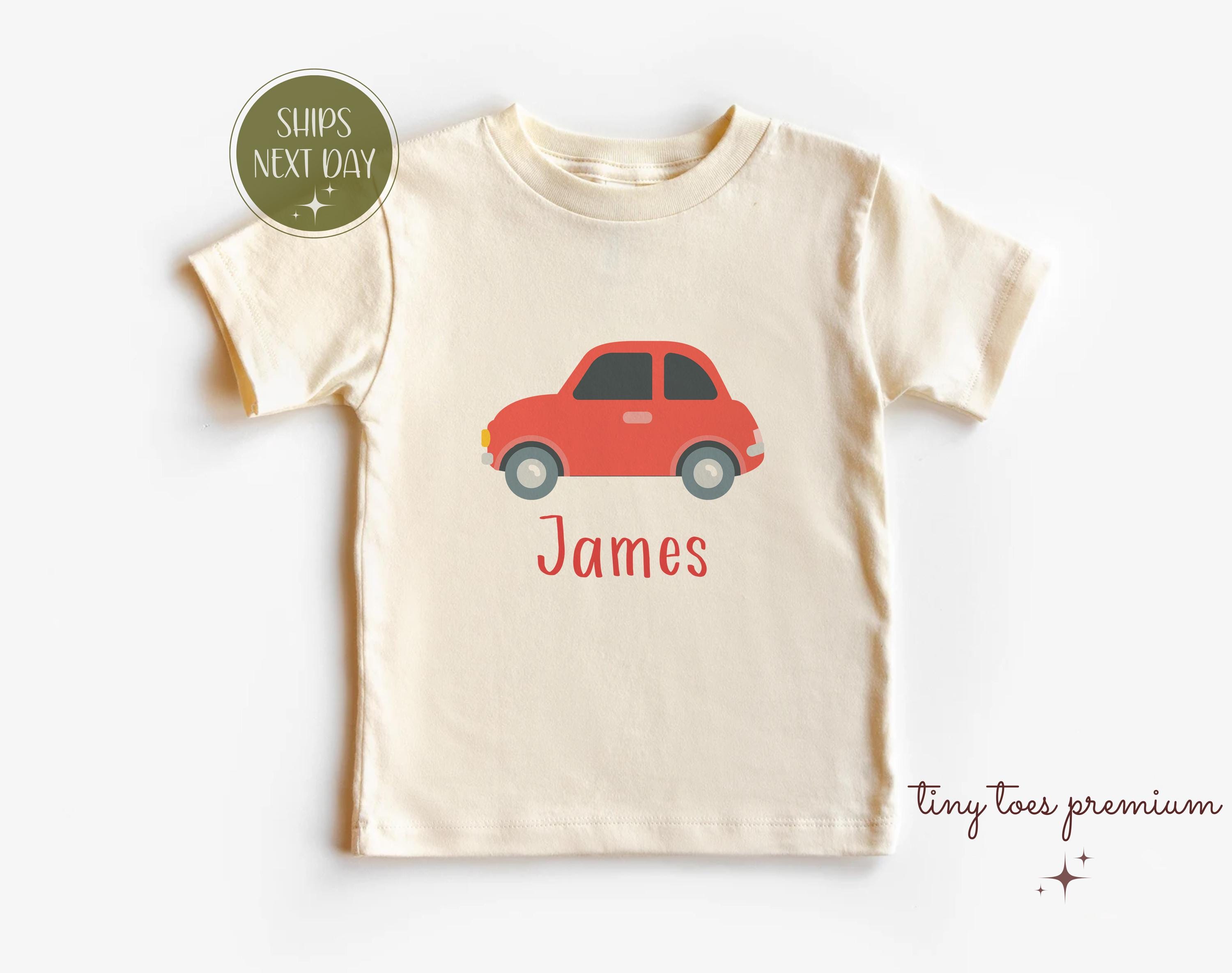 Tee Shirt Enfant Garçon Véhicule Voiture - T-Shirt Bébé Léger Et Confortable Imprimé Auto