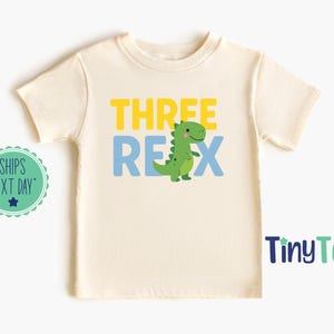 Three Rex 3rd Birthday Boy T-Shirt: Dinosaur Toddler Tee