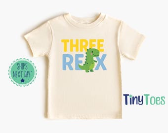 Three Rex 3rd Birthday Boy T-Shirt: Dinosaur Toddler Tee