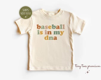 BaseballToddler Shirt, Retro Sports Kids Tee, Boys Natural Summer Shirt
