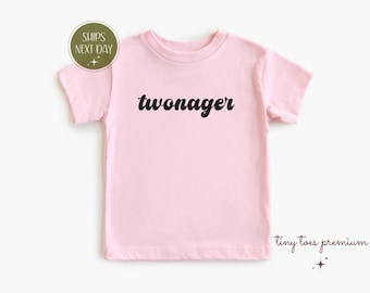 Two Shirt: Second Birthday Girl Outfit, Natural Toddler Tee and Onesie