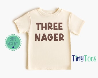 Handmade 3rd Birthday Shirt: "Three" Toddler Tee