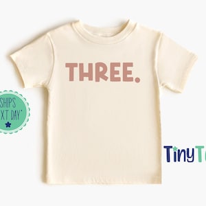 Three Shirt for Girl 3rd Birthday Shirt Three Shirt Girl Third Birthday Toddler T Shirt Natural Toddler Shirt 3rd Birthday Shirt Toddler