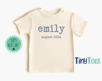 Personalized Retro Girls Name Shirt - Natural Toddler Tee