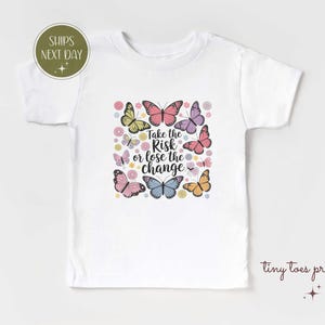 Podejmij ryzyko lub strać zmianę Koszulka dla dzieci, koszulka młodzieżowa, body niemowlęce, koszulka motywacyjna boho, koszulka z inspirującym cytatem dla dzieci