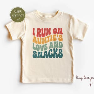 Groovy Auntie&#39;s Bestie Toddler Shirt, Cute Nephew Gift, Niece Gift Outfit, Boho Natural Toddler Shirt, Cool auntie Toddler Gift