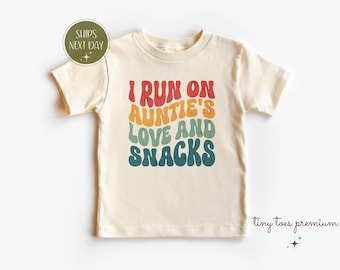 Koszulka dla malucha „Groovy Auntie's Bestie”: Boho Natural Toddler Tee