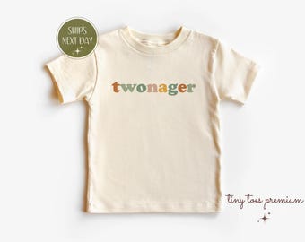 Two Shirt: Boys 2nd Birthday Toddler Tee - Natural Onesie