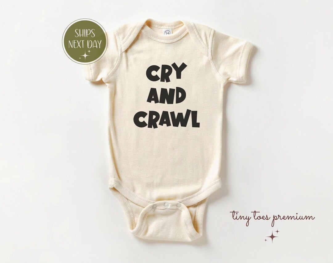 Camiseta para bebé que llora y gatea, mono divertido para bebé