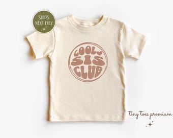 Big Sister Club Toddler Tee: Retro Groovy Pregnancy Reveal