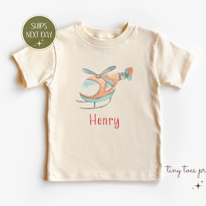 Customized Helicopter Shirt for Kids, Aviation Baby Name Tee, Toddler Flying Theme Gift, Adventure Baby Top, Chopper Shirt with Name