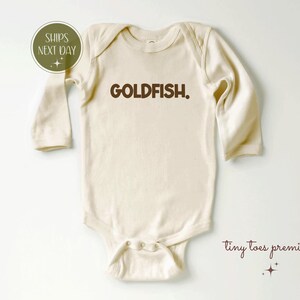 Goldfish Baby Shirt, Little Goldfish Toddler Tee, Funny Baby Onesie, Snack Time Baby Sweatshirt, Cute Fish Baby Gift, Foodie Baby Design