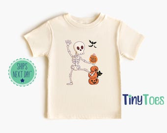 T-shirt d'Halloween squelette dansant pour enfants : T-shirt pour tout-petit fait main