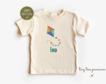 Custom Kite Toddler Tee: Personalized Spring Sky Adventure Shirt