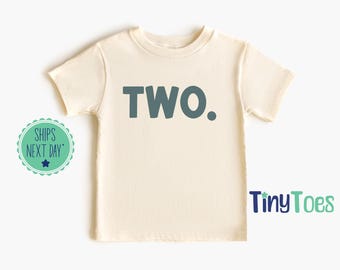 Two Shirt: Second Birthday Outfit - Natural Toddler Tee